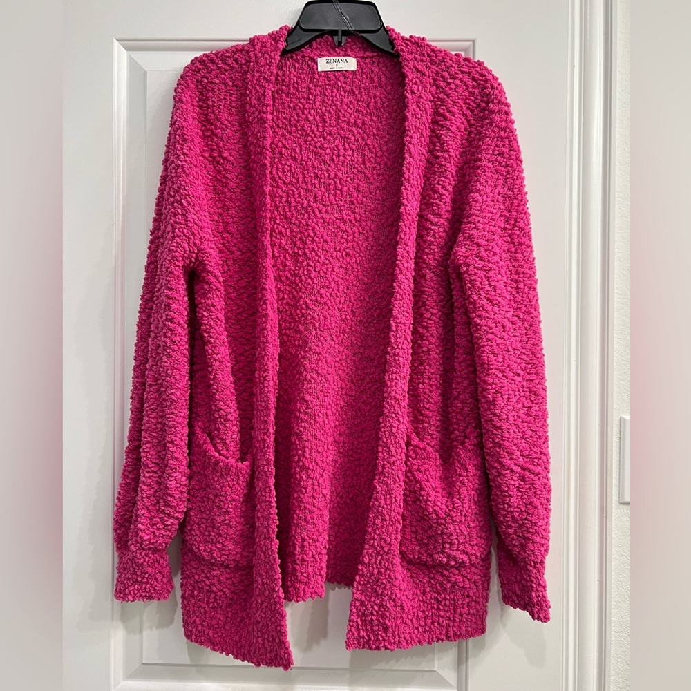 🎉2 for $25🎉Zenana Popcorn Cardigan in Magenta size Small